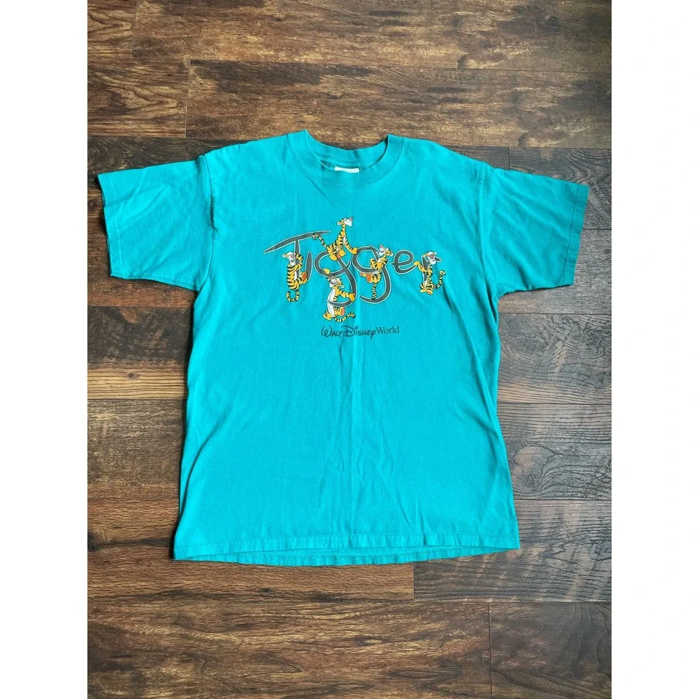 Vintage Walt Disney World Tigger Teal Shirt Medium - Picture 2 of 9